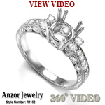 10k Solid White Gold Diamond Ring Setting Mounting