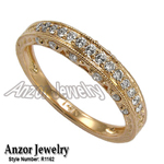 Pave-Set Diamond Wedding Ring in 14k Rose Gold