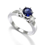 Sapphire and Diamond Engagement Ring in platinum
