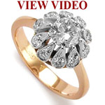14k Rose & White Gold Diamond Sapphire Ring