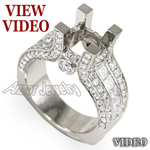Palladium Semi Diamond Engagement Ring Setting