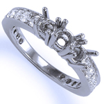 Platinum Pave Diamond Engagement Setting