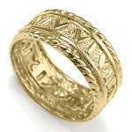 Men's 14k Yellow Gold Roman Design Ring