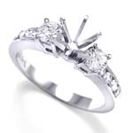 950 Palladium Diamond Engagement Semi Mount Ring.