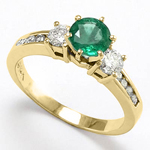 Colombian Emerald Diamond Ring 14k Gold