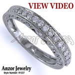 Pave-Set Diamond Wedding Ring in 18k White Gold