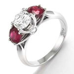 Diamond Ruby Ring in 18k White Gold