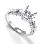 14k Gold Diamond Engagement  Ring Setting