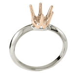 Knife Edge Solitaires Six Prong Ring 14k