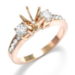 Diamond Engagement Semi Mount Ring 14k