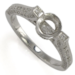 14k Gold Pave Diamond Ring Mounting