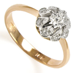14k Gold Diamond Ring Russian Jewelry