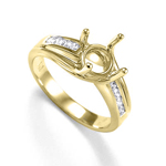 18k Yellow Gold Diamond Ring Semi-Mount