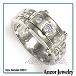 Men's Platinum & 18k Gold Burnish Set Diamond Ring
