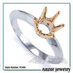 Six-Prong Knife Edge Ring Mounting 14k