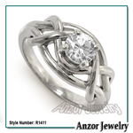 950 Platinum White Sapphire Solitaire Ring