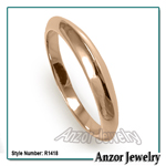 Graduated Knife Edge Wedding Band Ring 14k