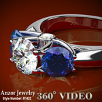 Diamond and Sapphire Ring in 14K Gold