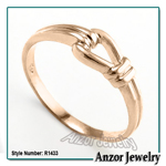 14k solid Rose Gold hand made Buckle Ring for lady