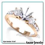 14k Rose Gold Diamond Engagement Ring