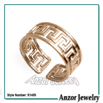 14k Gold Greek Key Ring