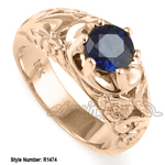 Men's 18k Pink Gold Ceylon Sapphire Ring