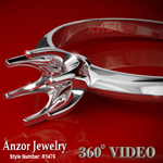 Knife Edge Engagement Setting Ring in 14k