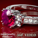 14k Gold Pink Rubellite Tourmaline Diamond Ring
