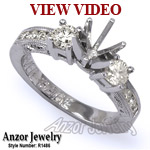 Diamond Engagement Ring Setting in Platinum 950