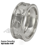 Men's 18k White Gold Band ring