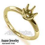 Knife Edge Engagement Setting Ring in 18k