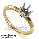 Knife Edge Engagement Setting Ring in 14k