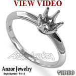Knife Edge Engagement Setting Ring in 14k