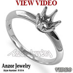 Knife Edge Engagement Setting Ring in 18k