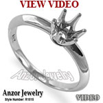 Platinum Knife Edge Engagement Setting Ring