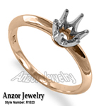 Knife Edge Engagement Setting Ring in 14k