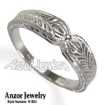 14k Solid White Gold Wedding Ring