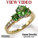 18k Gold Tsavorite Diamond Engagement Ring