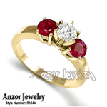 Ruby and Diamond Engagement Ring 14k Gold