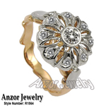 Russian Style Diamond Engagement Ring 585