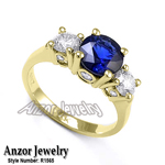 18k Gold Sapphire and Diamond Ring