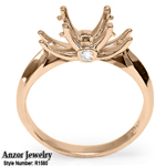 knife edge Diamonds Engagement Setting Ring 14k