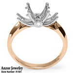 knife edge Diamonds Engagement Setting Ring 14k
