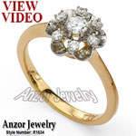Russian Style 14k Rose & White Gold Diamond Ring