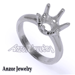 14k White Gold Six-Prong Ring Mounting