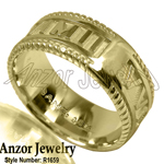 Men's 18k Gold Roman Design Numero Ring