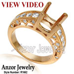 18k Rose Gold Diamond Ring Setting
