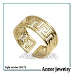 18k Gold Greek Key Ring