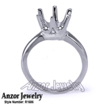 Platinum Six-Prong Classic Ring for 3 carat stone