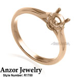 14k solid Rose Gold Engagement Ring Setting